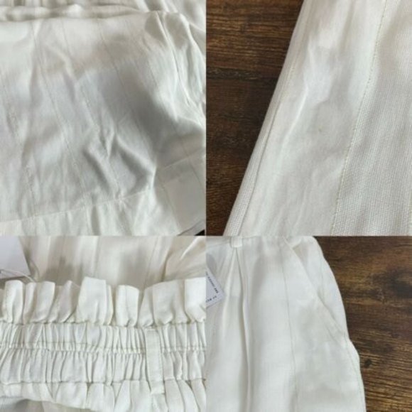 Suboo Nadia Revolve High Waist Wide Leg Pants NWT Ivory/Gold Stripe Size 6 - Picture 10 of 11